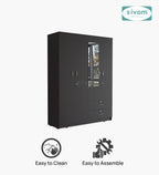 Sivom SIVOM Ultra Multipurpose 4 Door Wardrobe Closet With Mirror Engineered Wood 4 Door Wardrobe With Mirror for Modern Homes | Elegant Design & Premium Finish