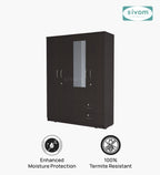 Sivom SIVOM Ultra Multipurpose 4 Door Wardrobe Closet With Mirror Engineered Wood 4 Door Wardrobe With Mirror for Modern Homes | Elegant Design & Premium Finish