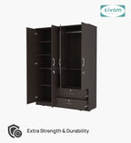 Sivom SIVOM Ultra Multipurpose 4 Door Wardrobe Closet With Mirror Engineered Wood 4 Door Wardrobe With Mirror for Modern Homes | Elegant Design & Premium Finish
