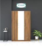 SIVOM Ultra Multipurpose 3 Door Wardrobe / Spacious Shelves with Hanging Rail Engineered Wood 3 Door Wardrobe for Modern Homes | Elegant Design & Premium Finish