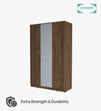 SIVOM Ultra Multipurpose 3 Door Wardrobe / Spacious Shelves with Hanging Rail Engineered Wood 3 Door Wardrobe for Modern Homes | Elegant Design & Premium Finish
