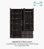 Sivom SIVOM Ultra Multipurpose 4 Door Closet Engineered Wood 4 Door Wardrobe for Modern Homes | Elegant Design & Premium Finish