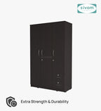SIVOM Ultra Multipurpose 3 Door Wardrobe / Spacious Shelves with Hanging Rail Engineered Wood 3 Door Wardrobe for Modern Homes | Elegant Design & Premium Finish