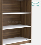 Sivom SIVOM Urbane Multipurpose Storage Rack/Study/Home/Office Engineered Wood Open Book Shelf (Finish Color - Dark Wenge, Knock Down) for Modern Homes | Elegant Design & Premium Finish