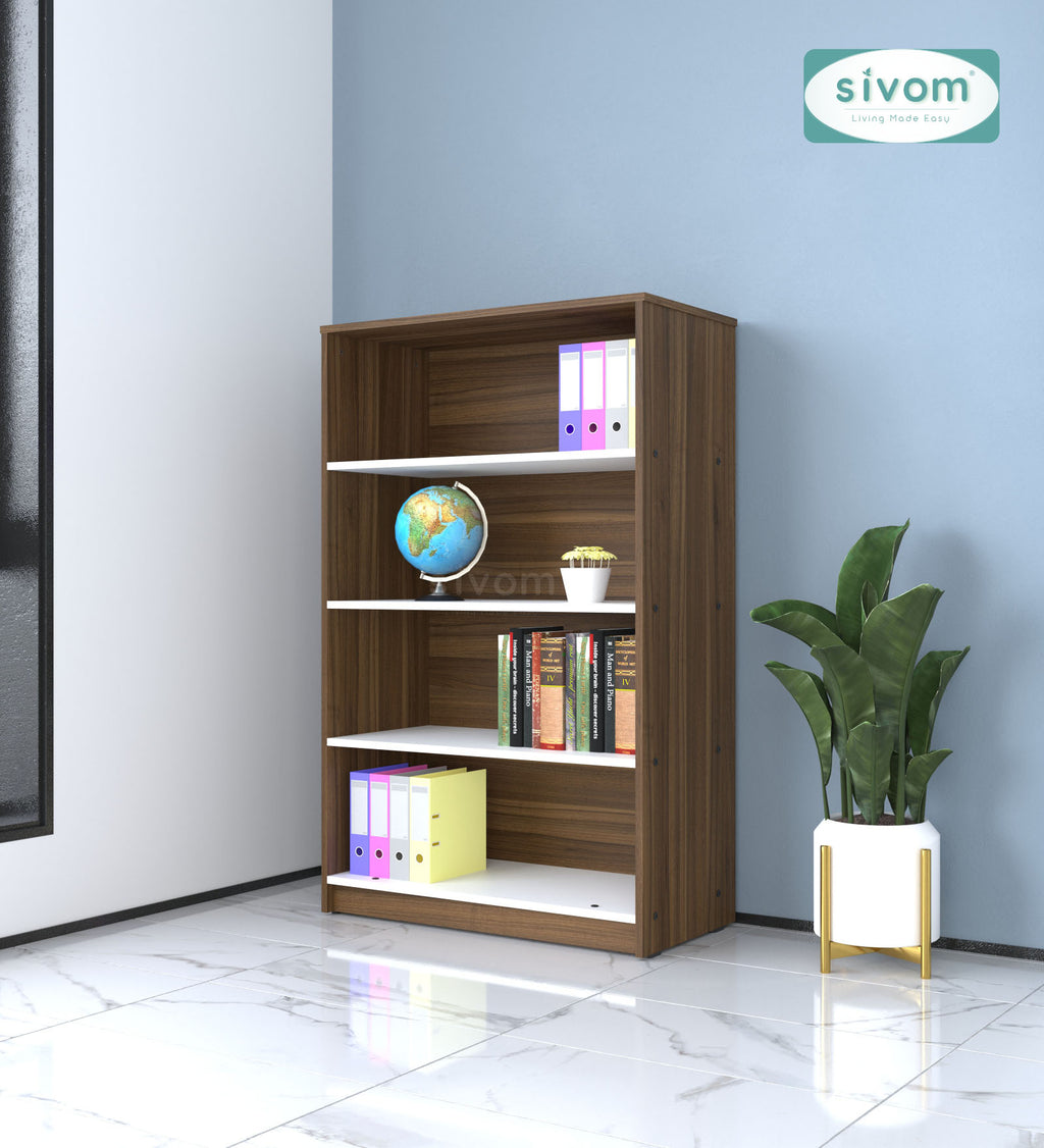 Sivom SIVOM Urbane Multipurpose Storage Rack/Study/Home/Office Engineered Wood Open Book Shelf (Finish Color - Dark Wenge, Knock Down) for Modern Homes | Elegant Design & Premium Finish