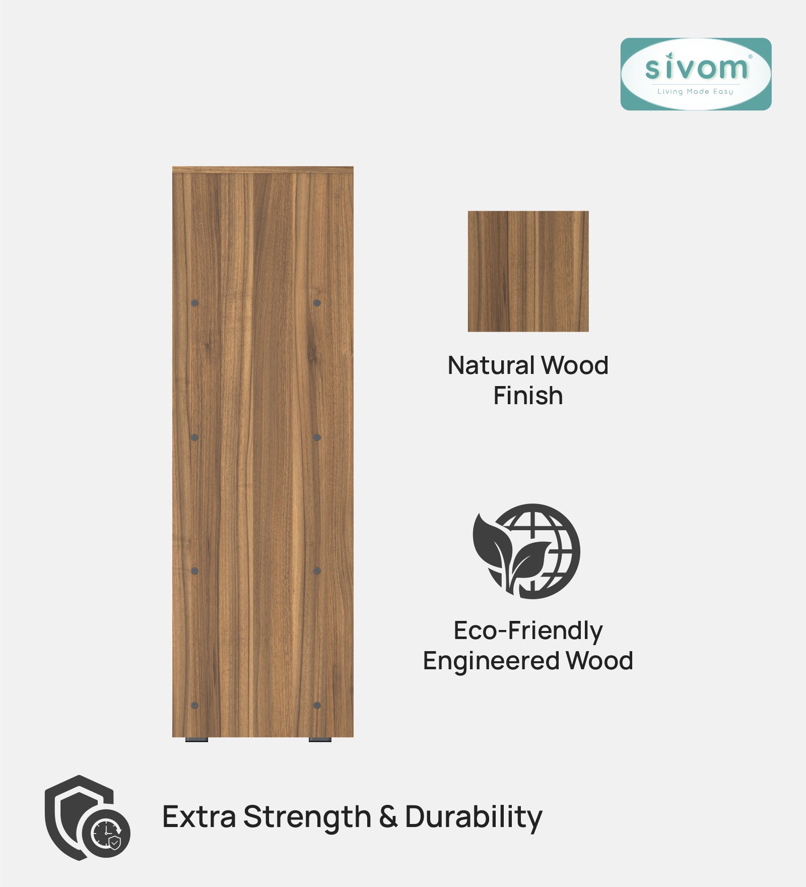 Sivom SIVOM Urbane Multipurpose Storage Rack/Study/Home/Office Engineered Wood Open Book Shelf (Finish Color - Dark Wenge, Knock Down) for Modern Homes | Elegant Design & Premium Finish