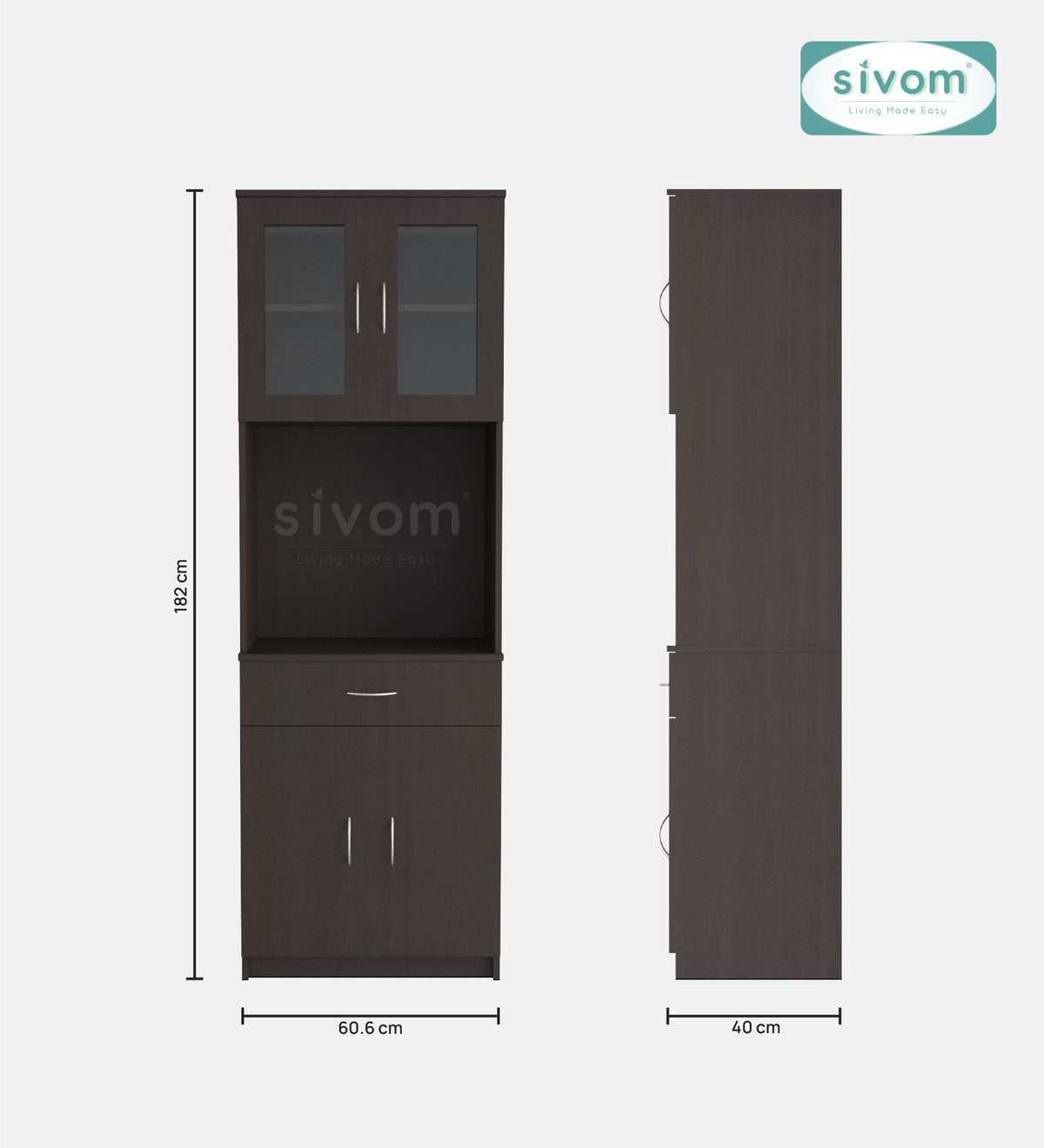 SIVOM Vega Crockery Engineered Wood Unit for Modern Homes | Elegant Design & Premium Finish