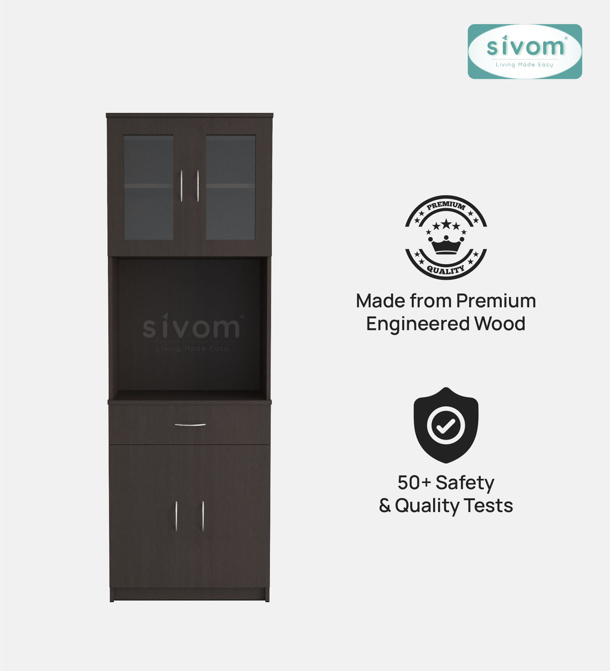 SIVOM Vega Crockery Engineered Wood Unit for Modern Homes | Elegant Design & Premium Finish