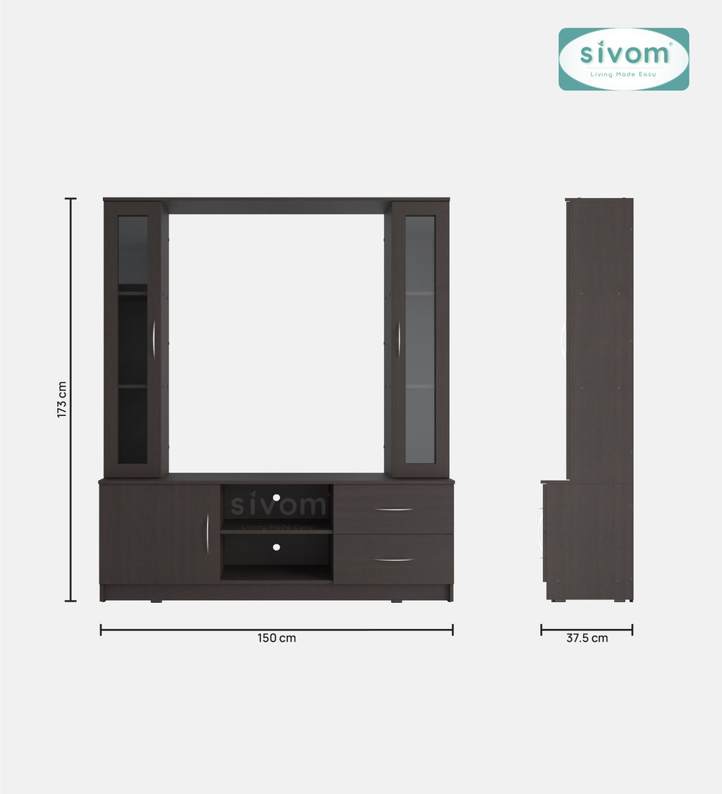 Sivom SIVOM Victoria Multipurpose TV Unit fits upto 43 inch with Storage Engineered Wood TV Entertainment Unit for Modern Homes | Elegant Design & Premium Finish
