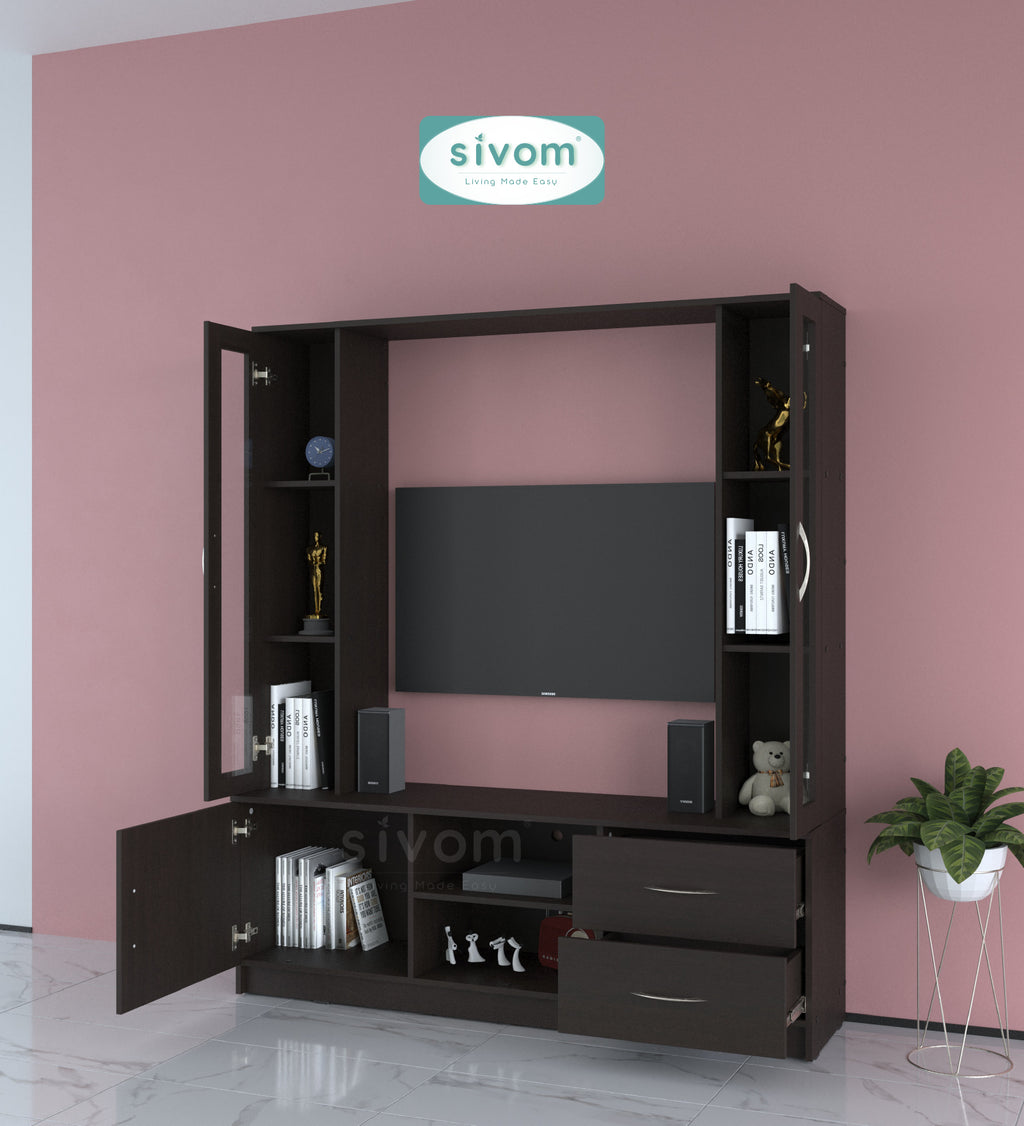 Sivom SIVOM Victoria Multipurpose TV Unit fits upto 43 inch with Storage Engineered Wood TV Entertainment Unit for Modern Homes | Elegant Design & Premium Finish
