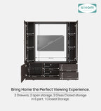 Sivom SIVOM Victoria Multipurpose TV Unit fits upto 43 inch with Storage Engineered Wood TV Entertainment Unit for Modern Homes | Elegant Design & Premium Finish