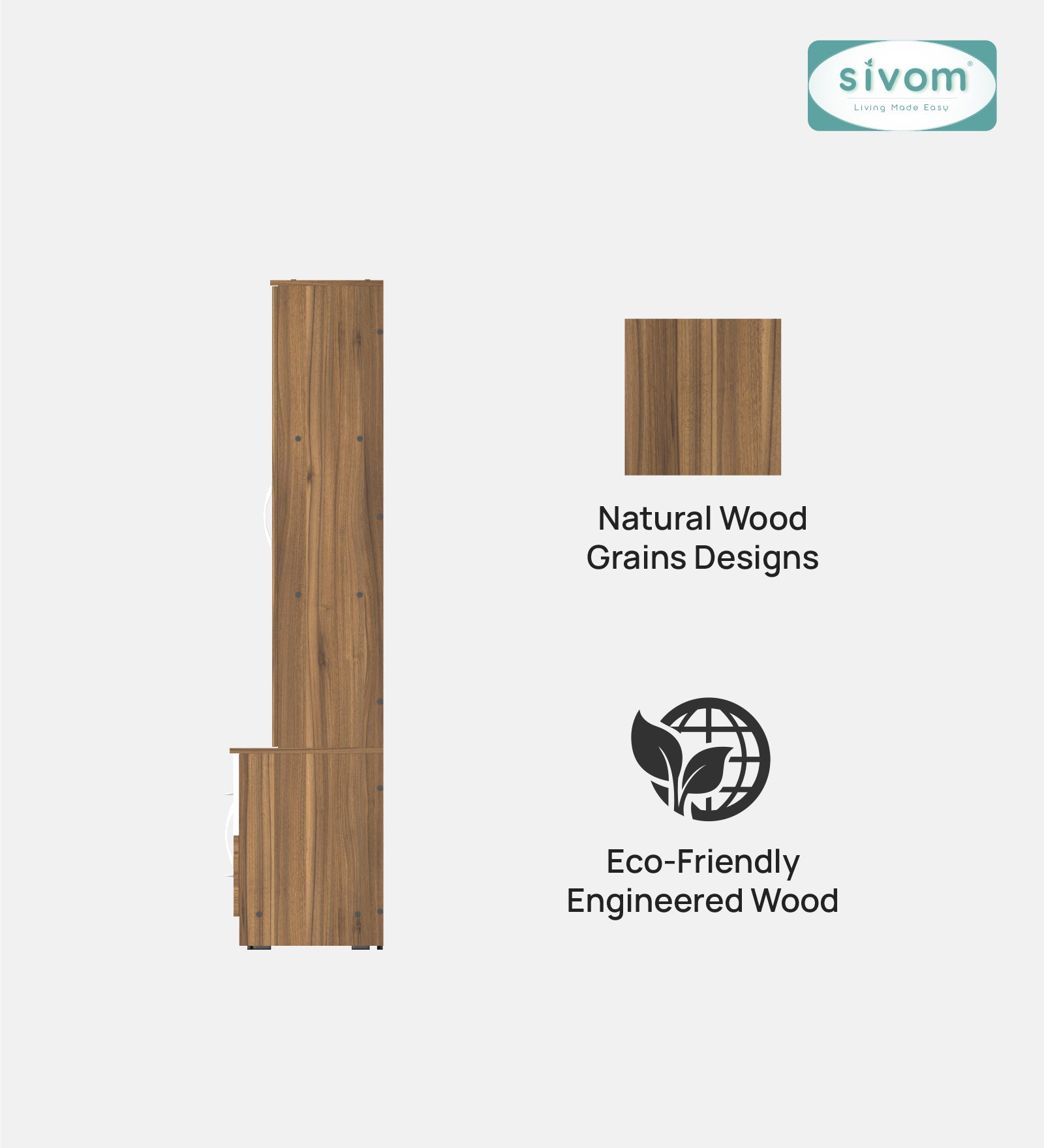 Sivom SIVOM Victoria Multipurpose TV Unit fits upto 43 inch with Storage Engineered Wood TV Entertainment Unit for Modern Homes | Elegant Design & Premium Finish