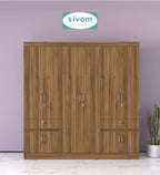 Sivom furniture SIVOM Alloy Multipurpose 6 Door Closet Engineered Wood 6 Door Wardrobe for Modern Homes | Elegant Design & Premium Finish