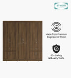 Sivom furniture SIVOM Alloy Multipurpose 6 Door Closet Engineered Wood 6 Door Wardrobe for Modern Homes | Elegant Design & Premium Finish