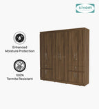 Sivom furniture SIVOM Alloy Multipurpose 6 Door Closet Engineered Wood 6 Door Wardrobe for Modern Homes | Elegant Design & Premium Finish