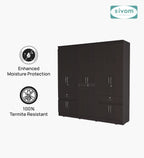 Sivom furniture SIVOM Alloy Multipurpose 6 Door Closet Engineered Wood 6 Door Wardrobe for Modern Homes | Elegant Design & Premium Finish