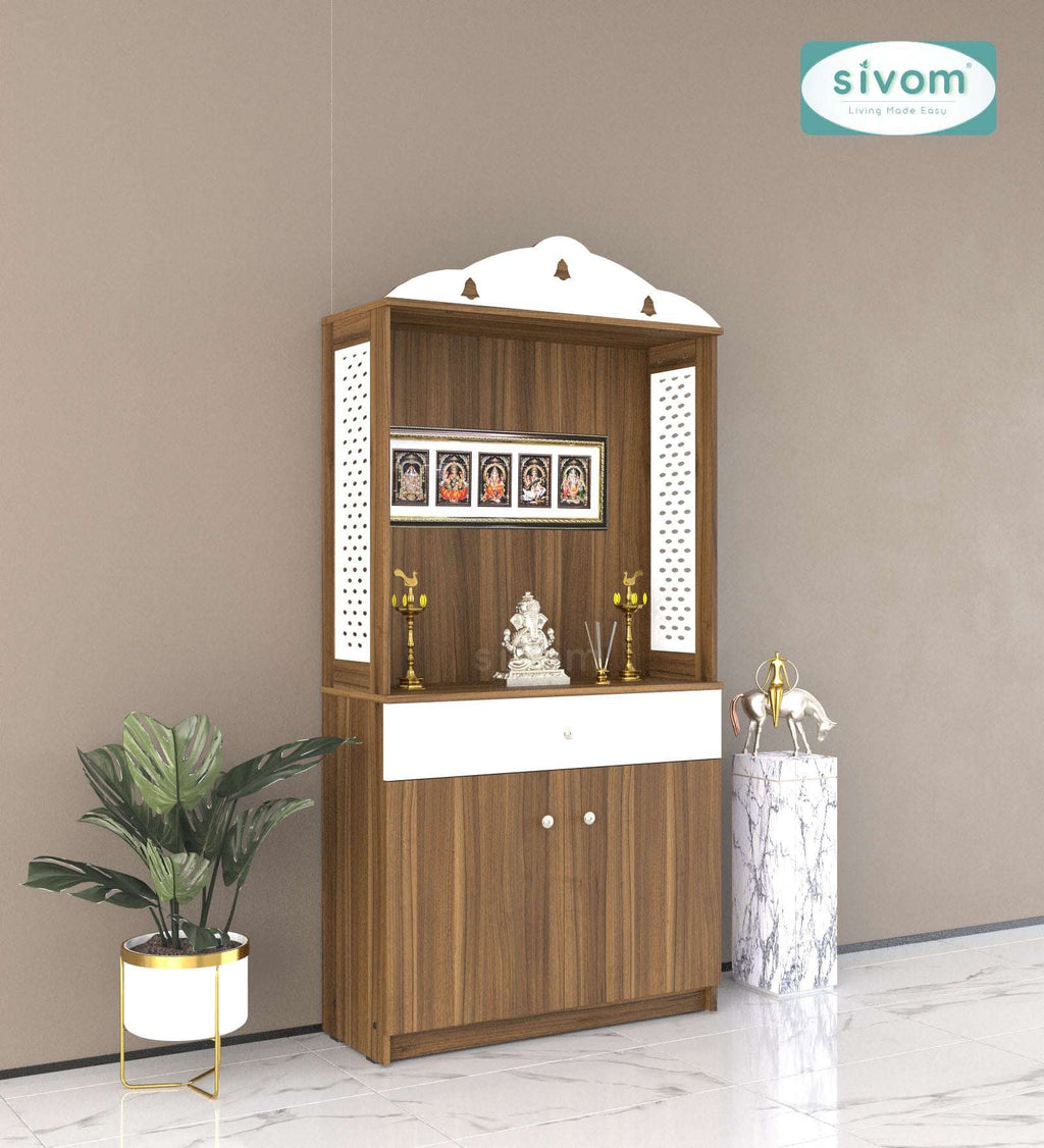 Sivom SIVOM Vision Home Temple/Pooja Unit/Home Mandir/ Engineered Wood Home Temple (Height: 148, Knock Down) for Modern Homes | Elegant Design & Premium Finish