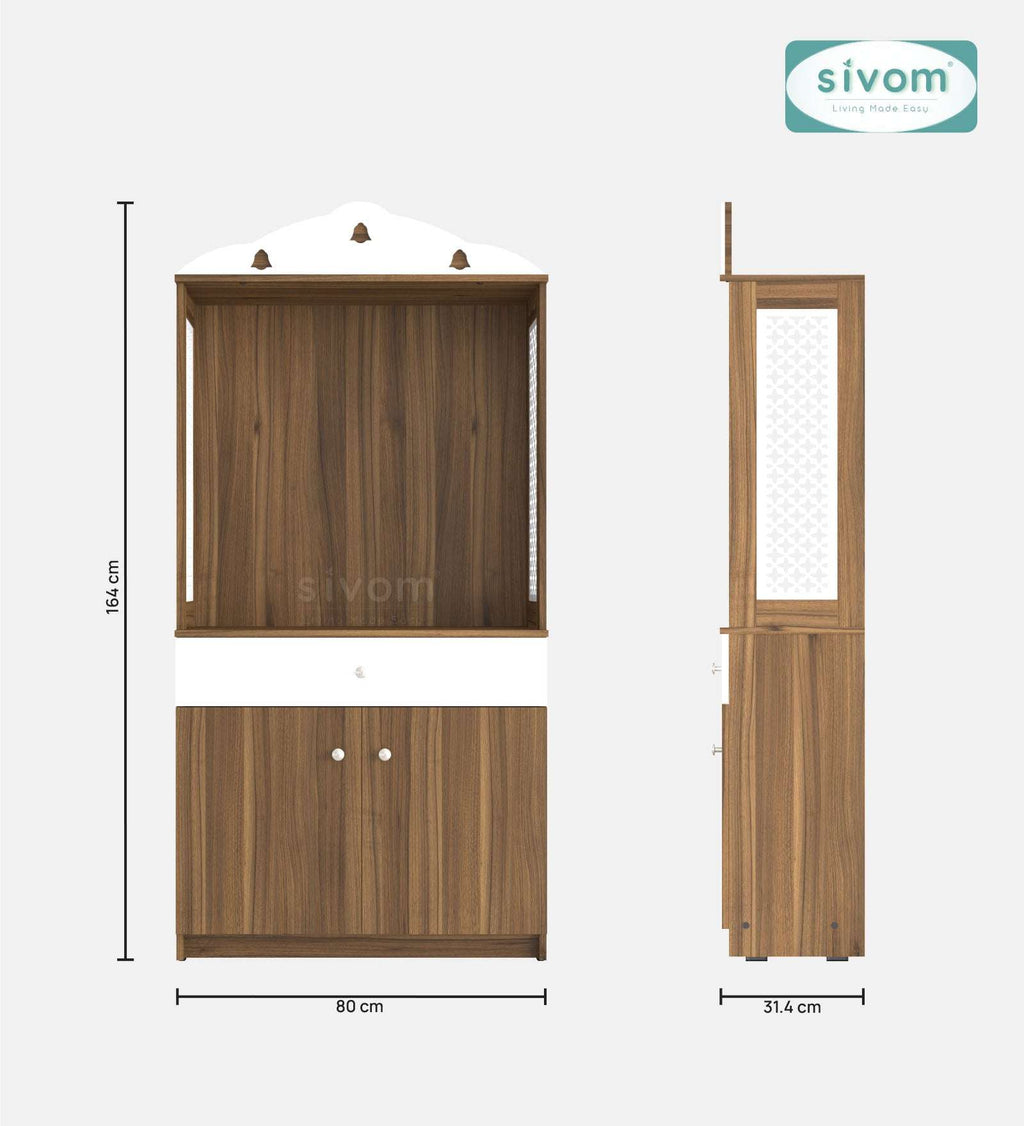 Sivom SIVOM Vision Home Temple/Pooja Unit/Home Mandir/ Engineered Wood Home Temple (Height: 148, Knock Down) for Modern Homes | Elegant Design & Premium Finish