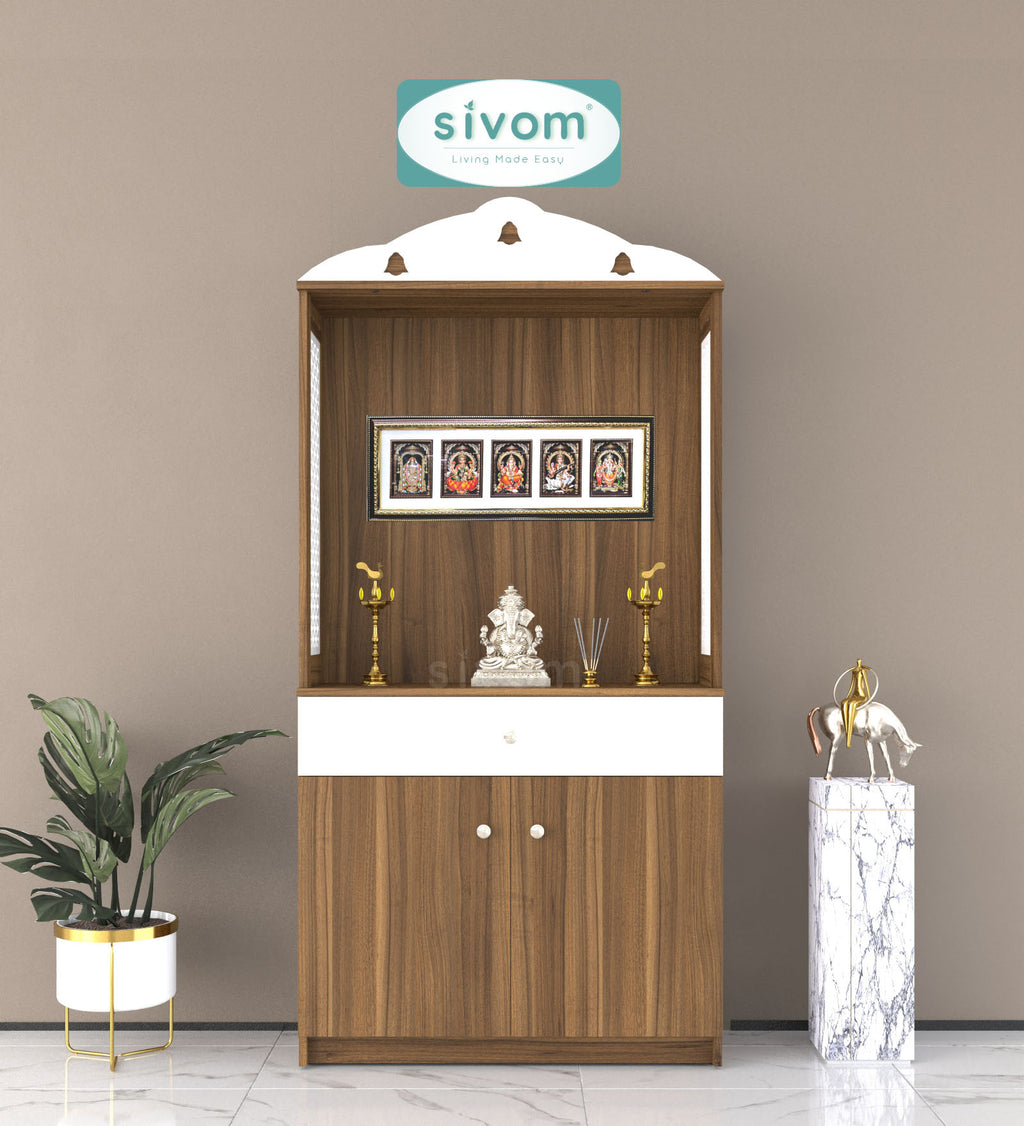 Sivom SIVOM Vision Home Temple/Pooja Unit/Home Mandir/ Engineered Wood Home Temple (Height: 148, Knock Down) for Modern Homes | Elegant Design & Premium Finish