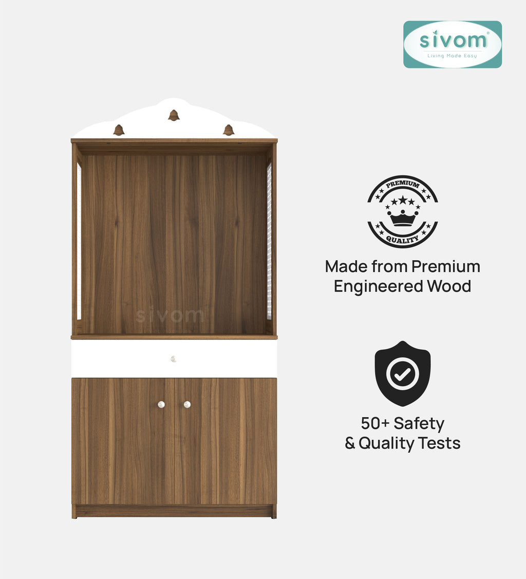 Sivom SIVOM Vision Home Temple/Pooja Unit/Home Mandir/ Engineered Wood Home Temple (Height: 148, Knock Down) for Modern Homes | Elegant Design & Premium Finish