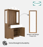 Sivom SIVOM Vision Home Temple/Pooja Unit/Home Mandir/ Engineered Wood Home Temple (Height: 148, Knock Down) for Modern Homes | Elegant Design & Premium Finish