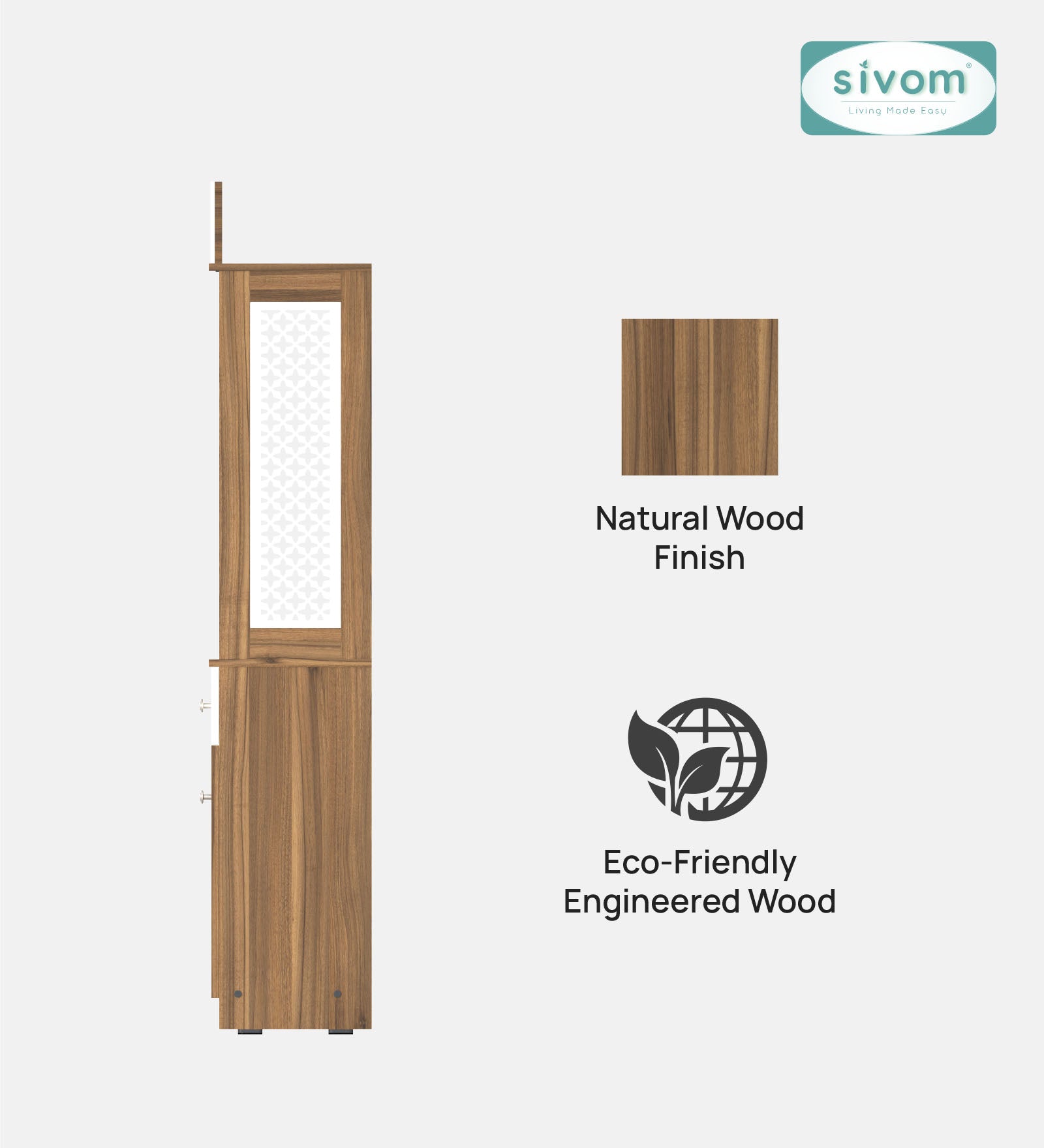 Sivom SIVOM Vision Home Temple/Pooja Unit/Home Mandir/ Engineered Wood Home Temple (Height: 148, Knock Down) for Modern Homes | Elegant Design & Premium Finish