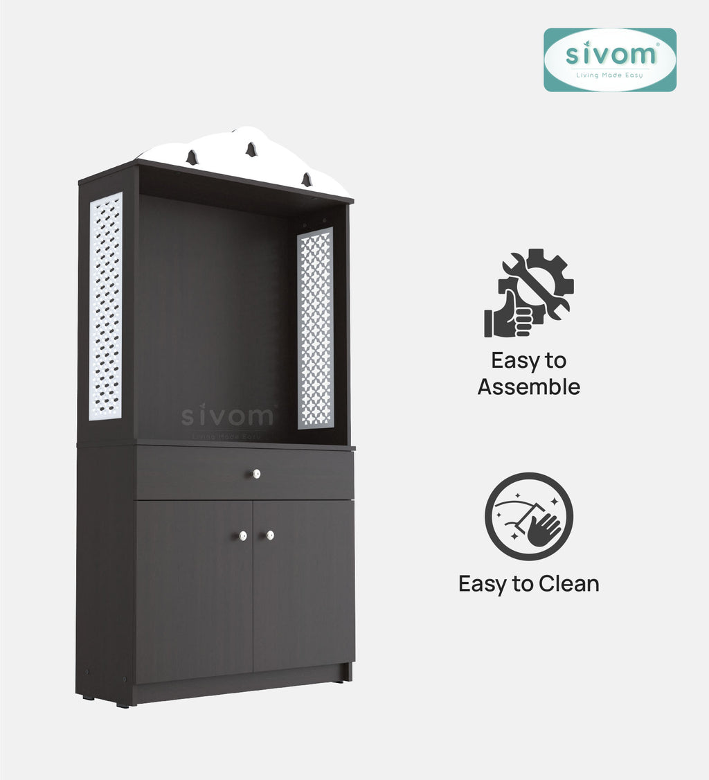 Sivom SIVOM Vision Home Temple/Pooja Unit/Home Mandir/ Engineered Wood Home Temple (Height: 148, Knock Down) for Modern Homes | Elegant Design & Premium Finish