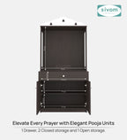 Sivom SIVOM Vision Home Temple/Pooja Unit/Home Mandir/ Engineered Wood Home Temple (Height: 148, Knock Down) for Modern Homes | Elegant Design & Premium Finish