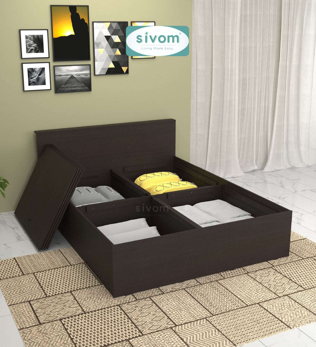 Sivom furniture SIVOM Sleepy Bed with Storage Engineered Wood queen Bed Engineered Wood Queen Bed (Delivery Condition - Knock Down)