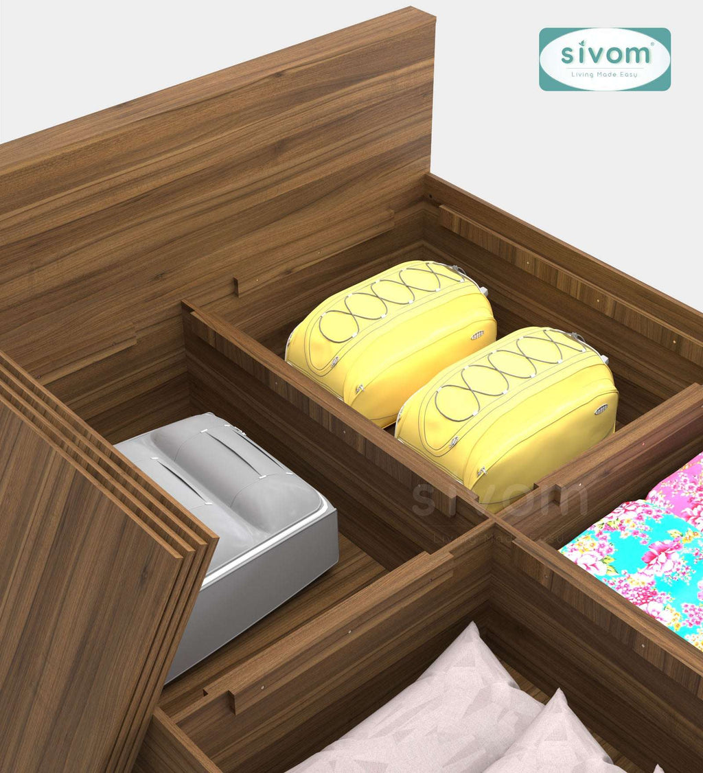Sivom furniture SIVOM Sleepy Bed with Storage Engineered Wood queen Bed Engineered Wood Queen Bed (Delivery Condition - Knock Down)