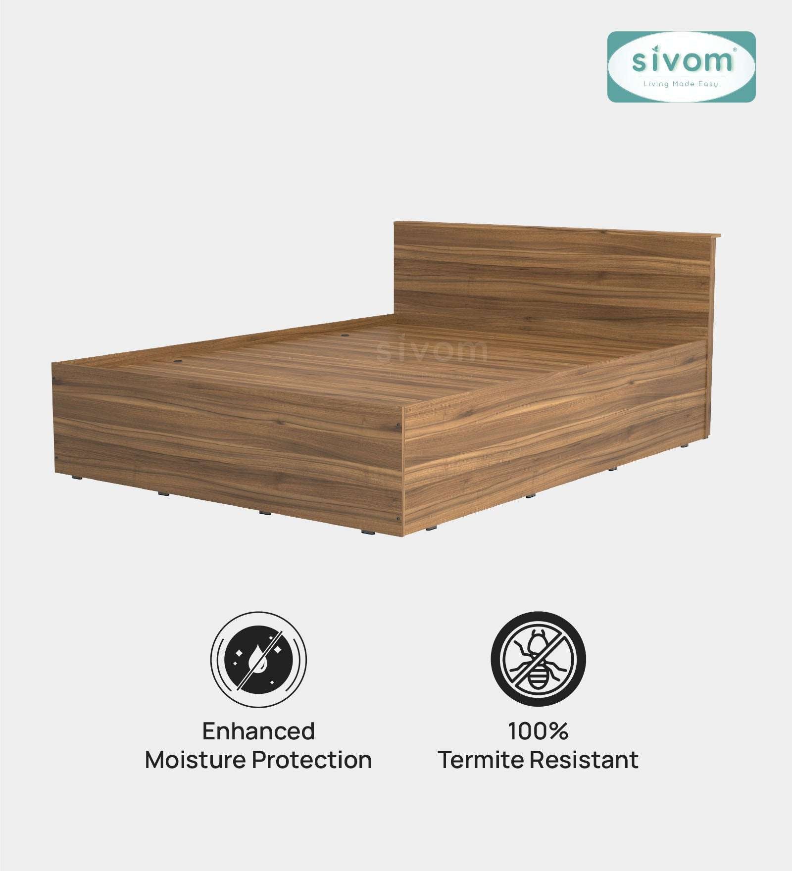 Sivom furniture SIVOM Sleepy Bed with Storage Engineered Wood queen Bed Engineered Wood Queen Bed (Delivery Condition - Knock Down)