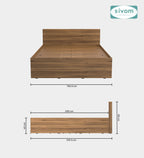 Sivom furniture SIVOM Sleepy Bed with Storage Engineered Wood queen Bed Engineered Wood Queen Bed (Delivery Condition - Knock Down)