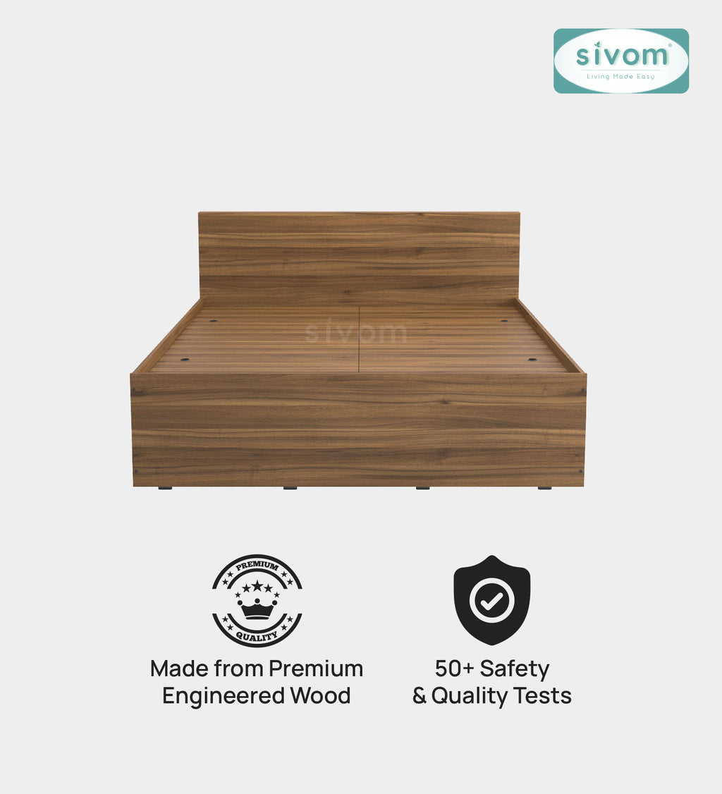 Sivom furniture SIVOM Sleepy Bed with Storage Engineered Wood queen Bed Engineered Wood Queen Bed (Delivery Condition - Knock Down)