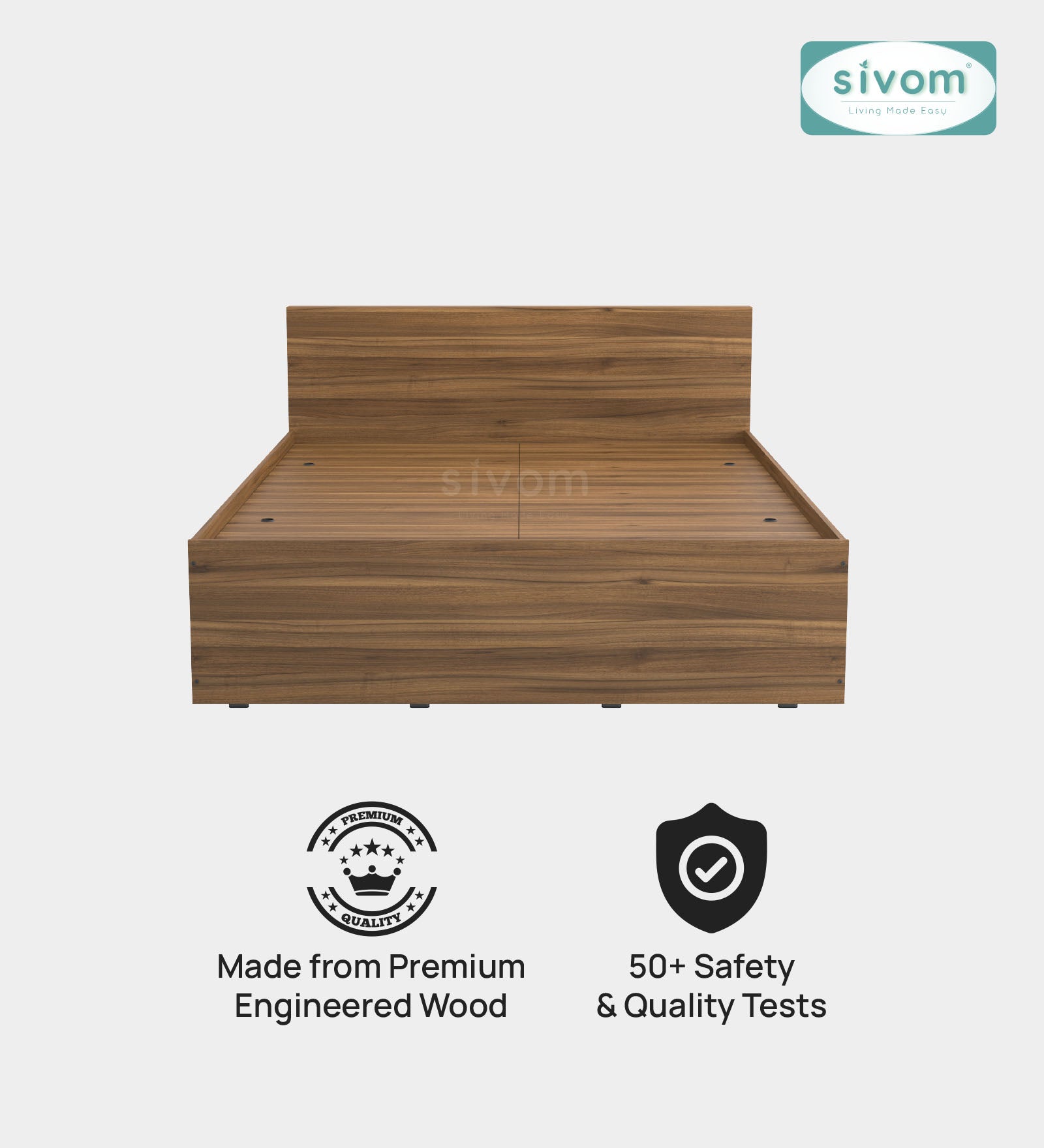Sivom furniture SIVOM Sleepy Bed with Storage Engineered Wood queen Bed Engineered Wood Queen Bed (Delivery Condition - Knock Down)