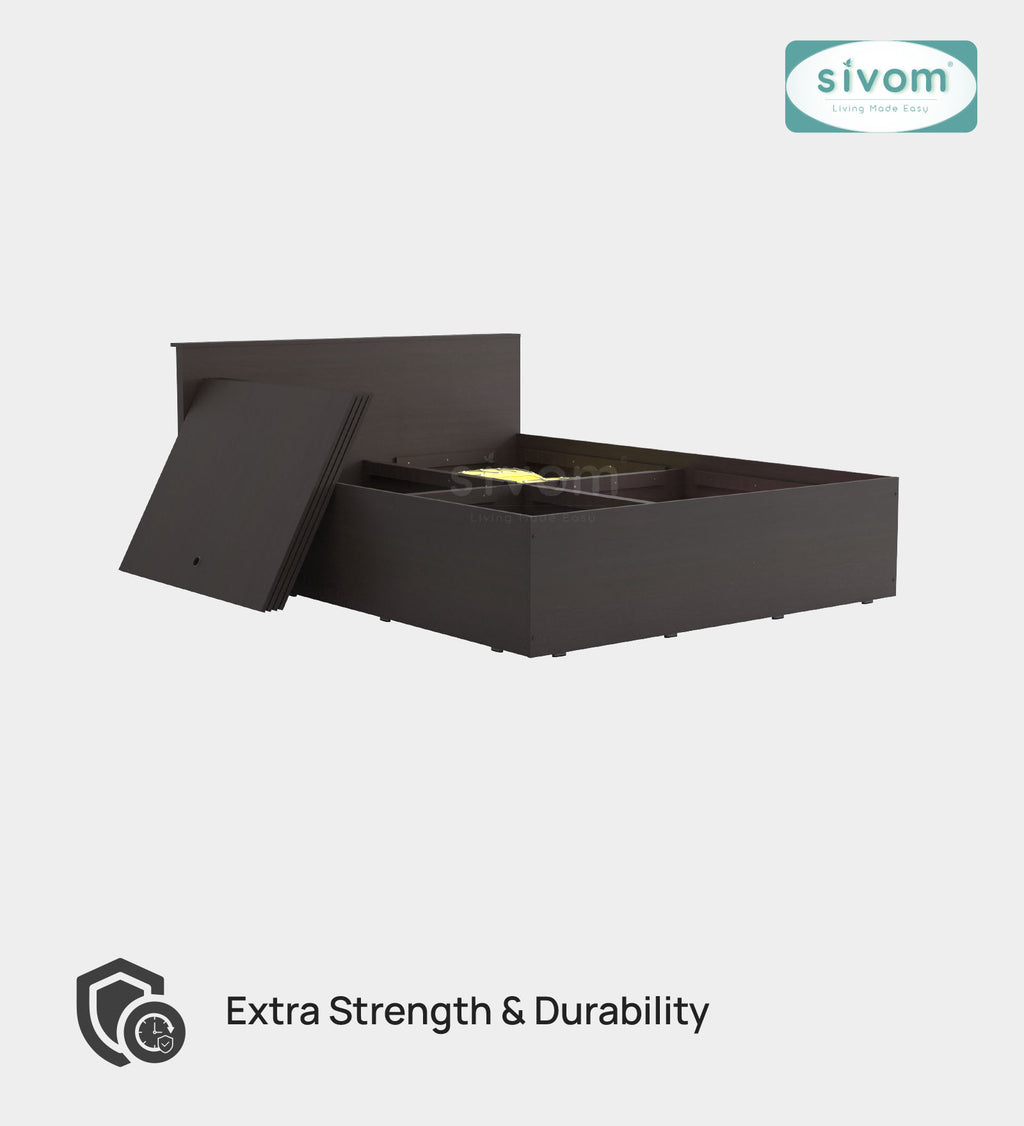 Sivom furniture SIVOM Sleepy Bed with Storage Engineered Wood queen Bed Engineered Wood Queen Bed (Delivery Condition - Knock Down)