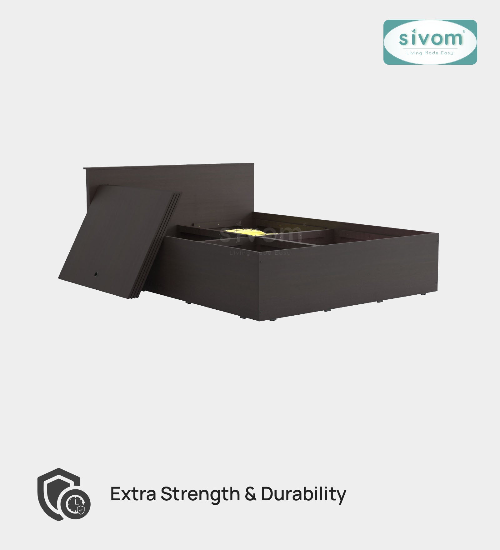 Sivom furniture SIVOM Sleepy Bed with Storage Engineered Wood queen Bed Engineered Wood Queen Bed (Delivery Condition - Knock Down)