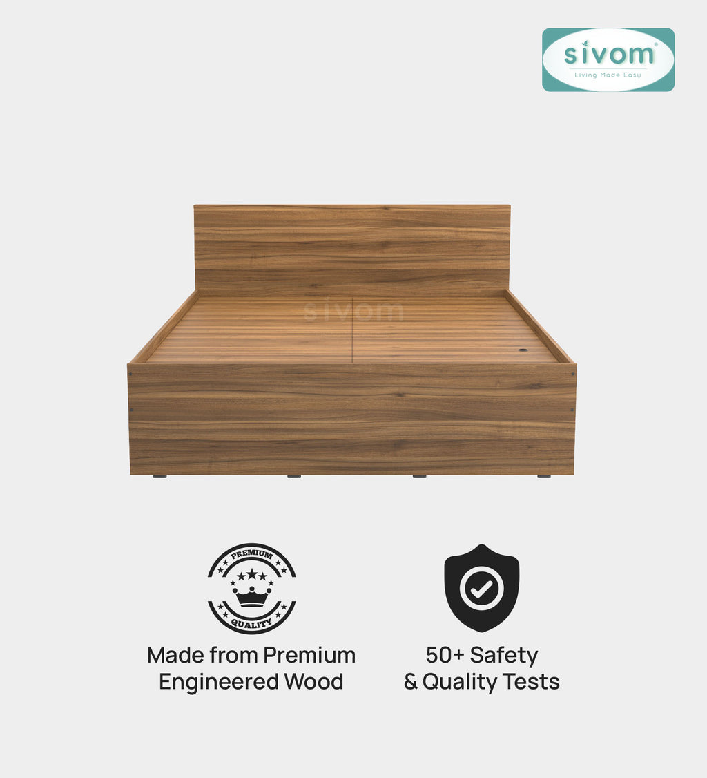 Sivom SIVOM Sleepy Bed without Storage Engineered Wood Queen Bed Engineered Wood Queen Bed (Delivery Condition - Knock Down)