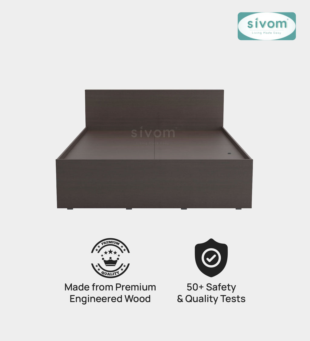 Sivom SIVOM Sleepy Bed without Storage Engineered Wood Queen Bed Engineered Wood Queen Bed (Delivery Condition - Knock Down)