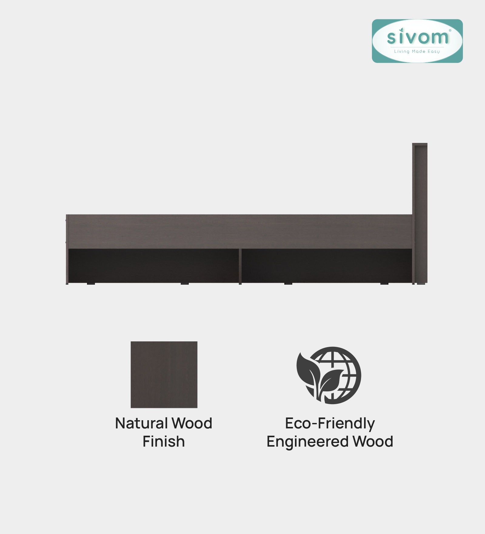 Sivom SIVOM Sleepy Bed without Storage Engineered Wood Queen Bed Engineered Wood Queen Bed (Delivery Condition - Knock Down)