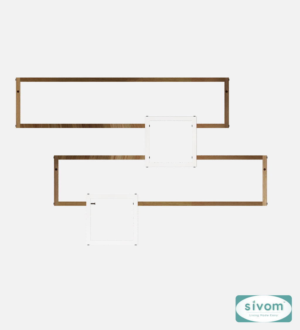 Sivom SIVOM CLAY Multipurpose Modular Wall Racks/Shelves/Organiser/Décor Particle Board Wall Shelf (Number of Shelves - 4, ) for Modern Homes | Elegant Design & Premium Finish