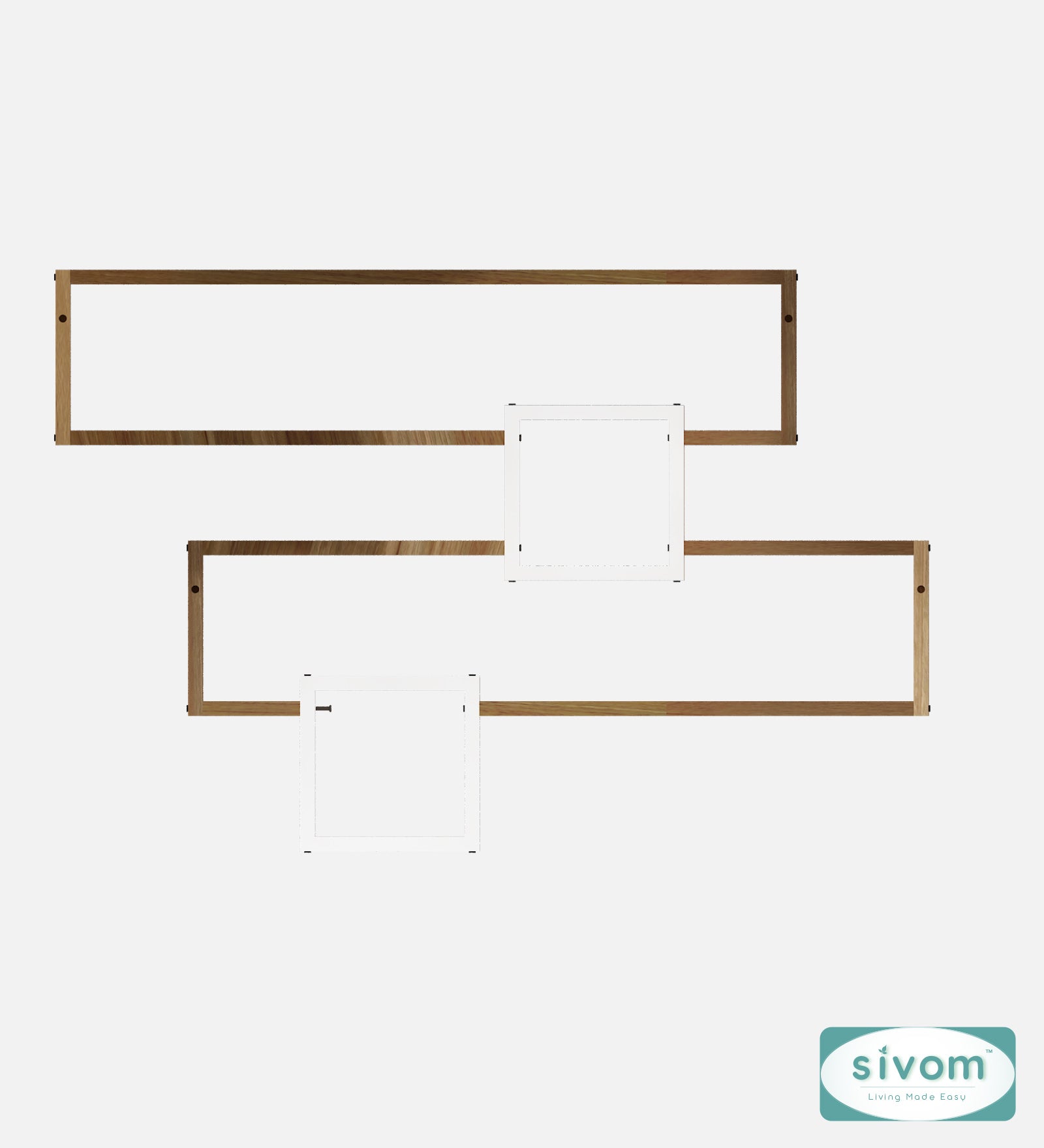 Sivom SIVOM CLAY Multipurpose Modular Wall Racks/Shelves/Organiser/Décor Particle Board Wall Shelf (Number of Shelves - 4, ) for Modern Homes | Elegant Design & Premium Finish