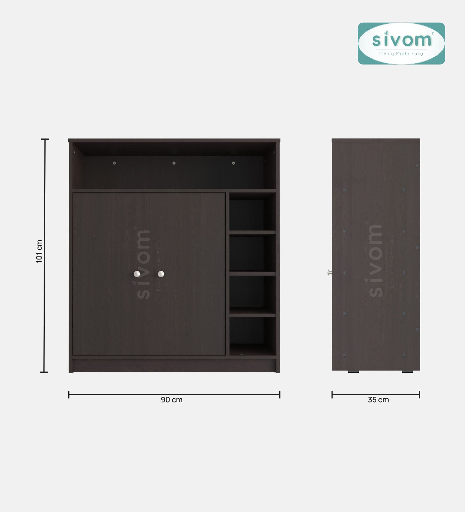 SIVOM Windsor Engineered Wood Shoe Rack (, 4 Shelves, Knock Down) for Modern Homes | Elegant Design & Premium Finish