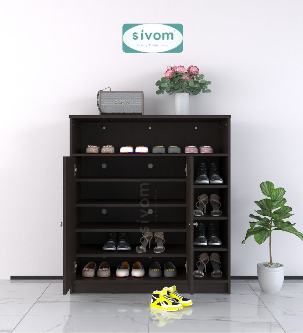 SIVOM Windsor Engineered Wood Shoe Rack (, 4 Shelves, Knock Down) for Modern Homes | Elegant Design & Premium Finish