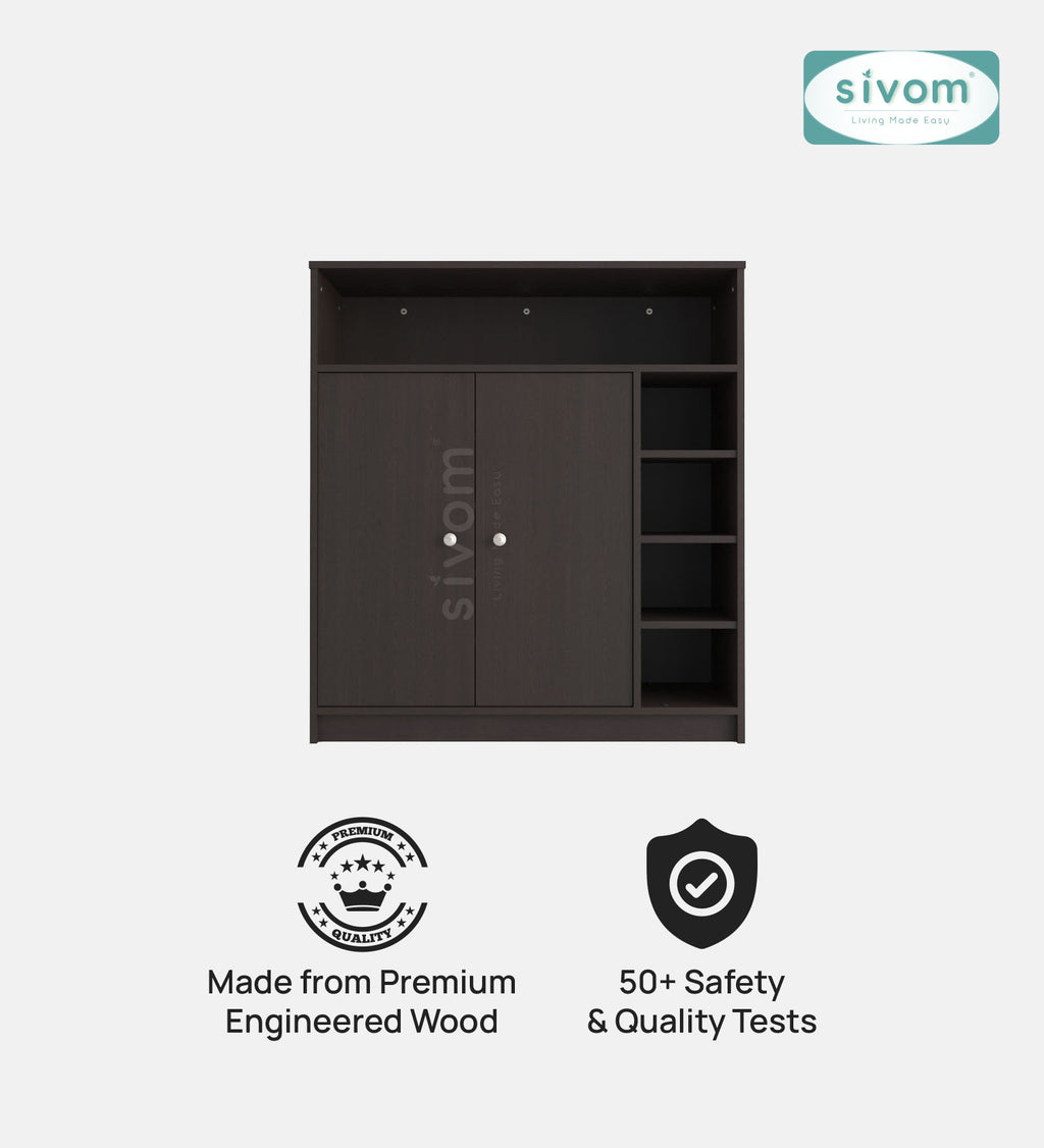 SIVOM Windsor Engineered Wood Shoe Rack (, 4 Shelves, Knock Down) for Modern Homes | Elegant Design & Premium Finish