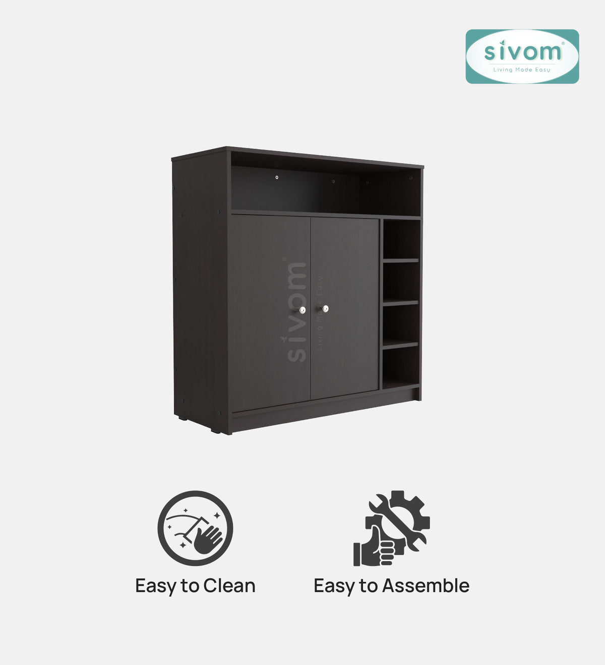 SIVOM Windsor Engineered Wood Shoe Rack (, 4 Shelves, Knock Down) for Modern Homes | Elegant Design & Premium Finish