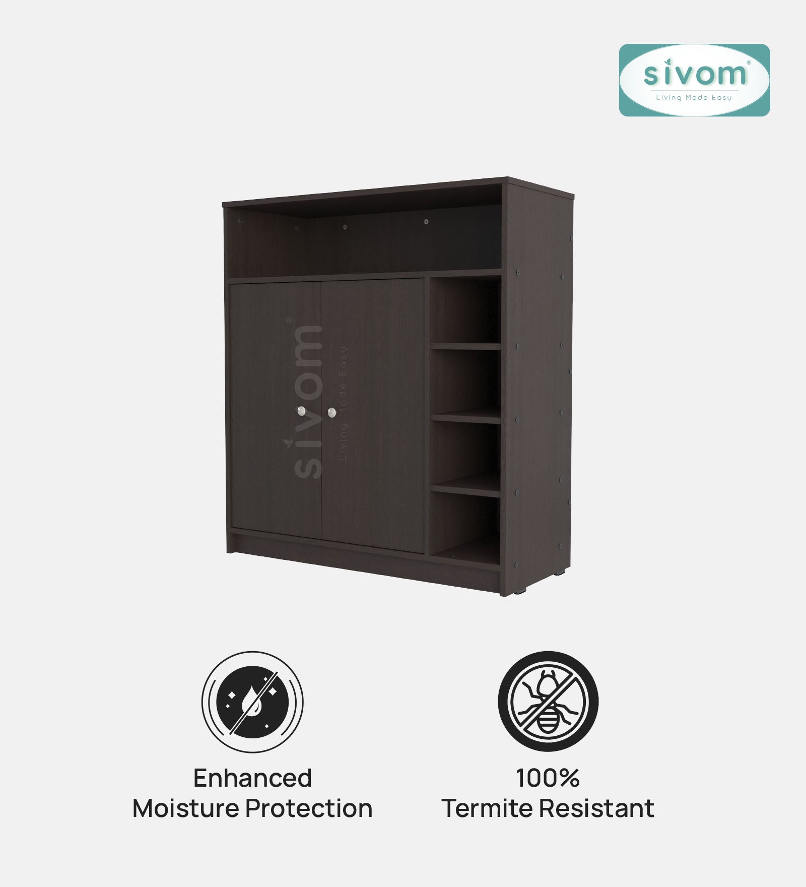 SIVOM Windsor Engineered Wood Shoe Rack (, 4 Shelves, Knock Down) for Modern Homes | Elegant Design & Premium Finish
