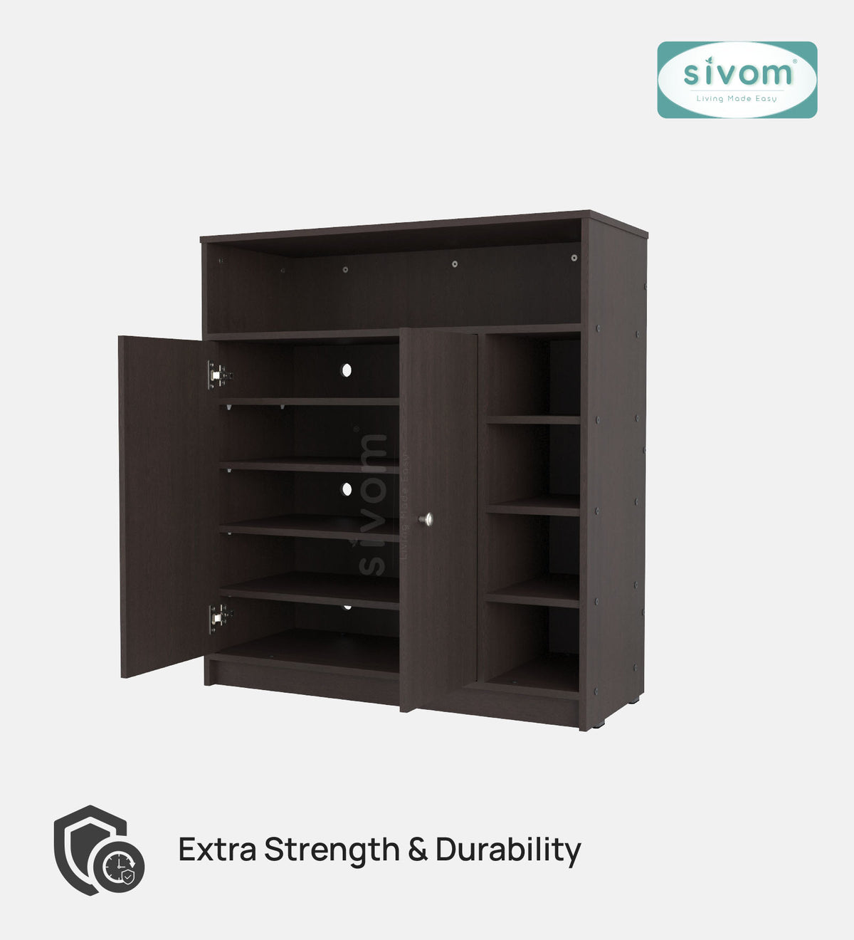 SIVOM Windsor Engineered Wood Shoe Rack (, 4 Shelves, Knock Down) for Modern Homes | Elegant Design & Premium Finish