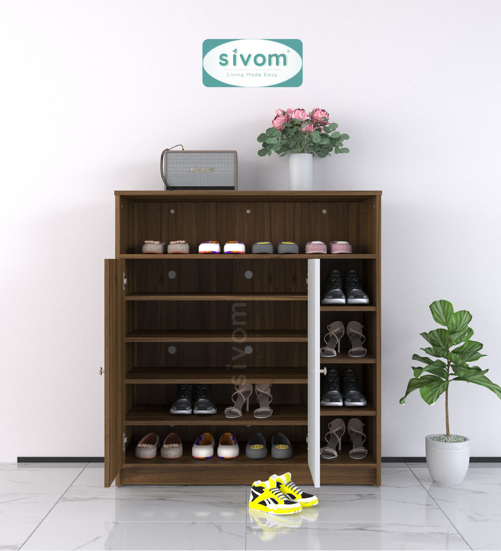 SIVOM Windsor Engineered Wood Shoe Rack (, 4 Shelves, Knock Down) for Modern Homes | Elegant Design & Premium Finish