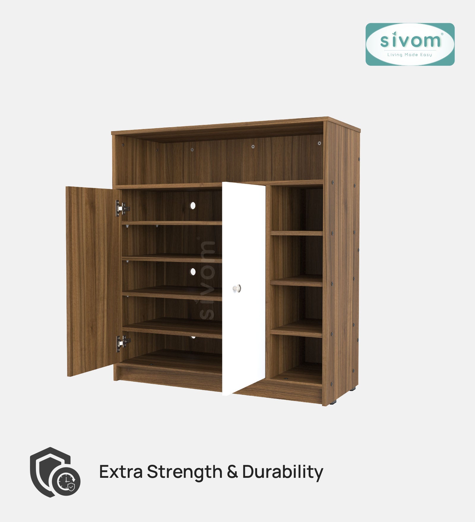 SIVOM Windsor Engineered Wood Shoe Rack (, 4 Shelves, Knock Down) for Modern Homes | Elegant Design & Premium Finish