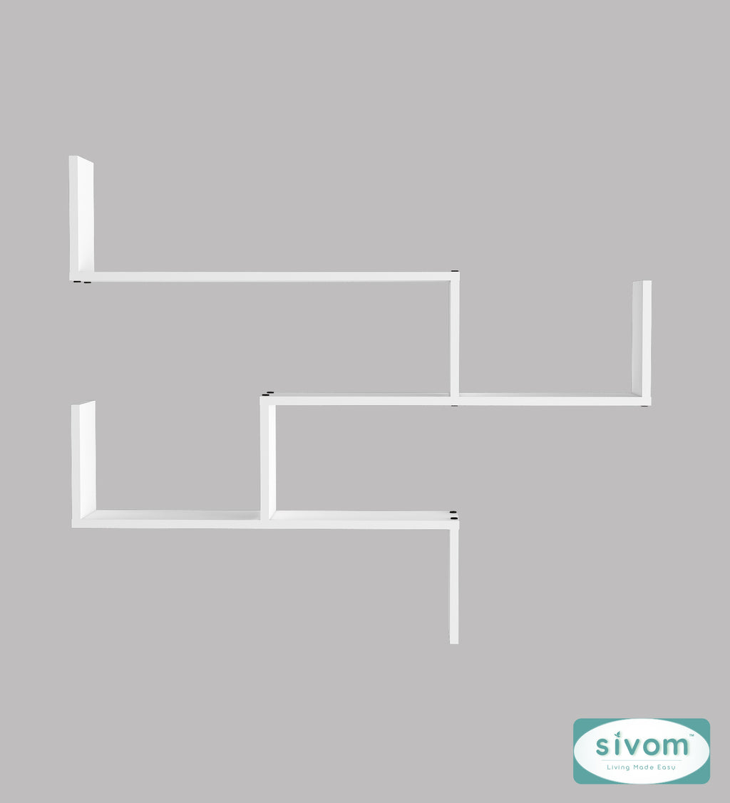 Sivom SIVOM WRAN Multipurpose Modular Wall Racks/Shelves/Organiser/Décor Particle Board Wall Shelf (Number of Shelves - 5, ) for Modern Homes | Elegant Design & Premium Finish